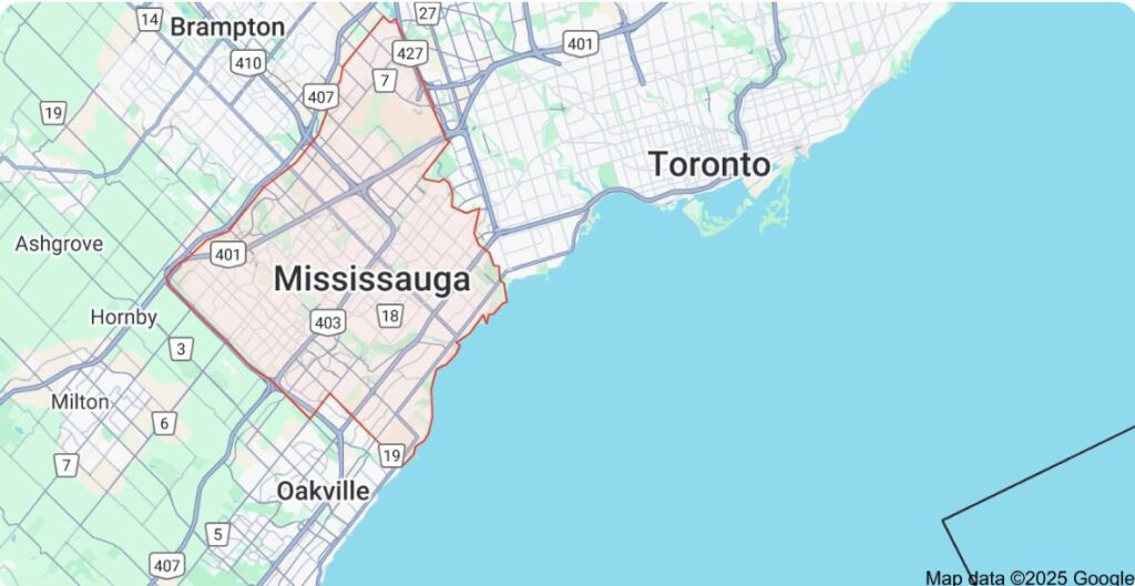 Mississauga-pest-control map